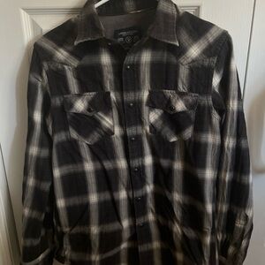 American Eagle Outfitters Gray Plaid Shirt